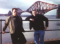 Me and Steve at a bridge in Scotland.