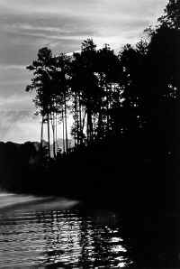 Falls Lake at sundown.